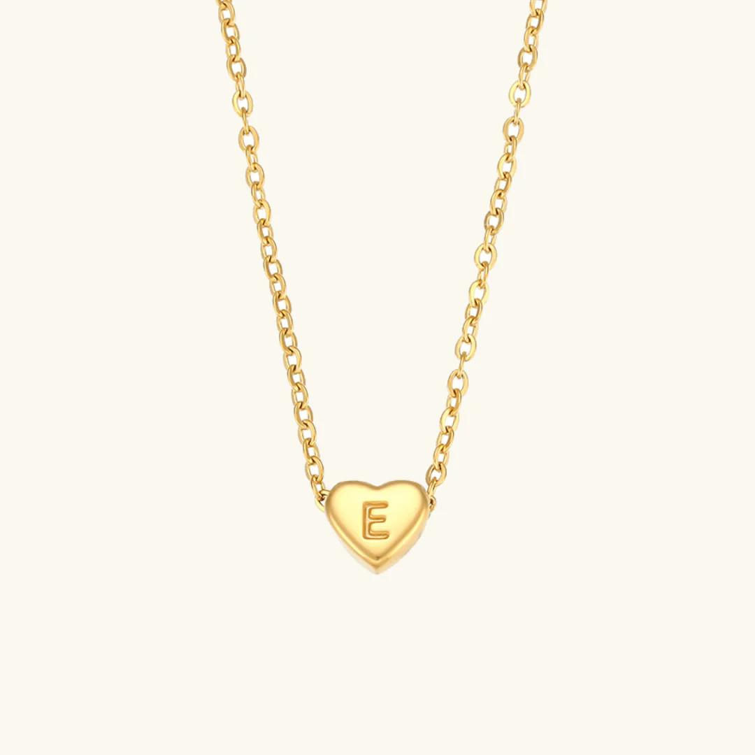 Heart Initial Gold Necklace - Image 10