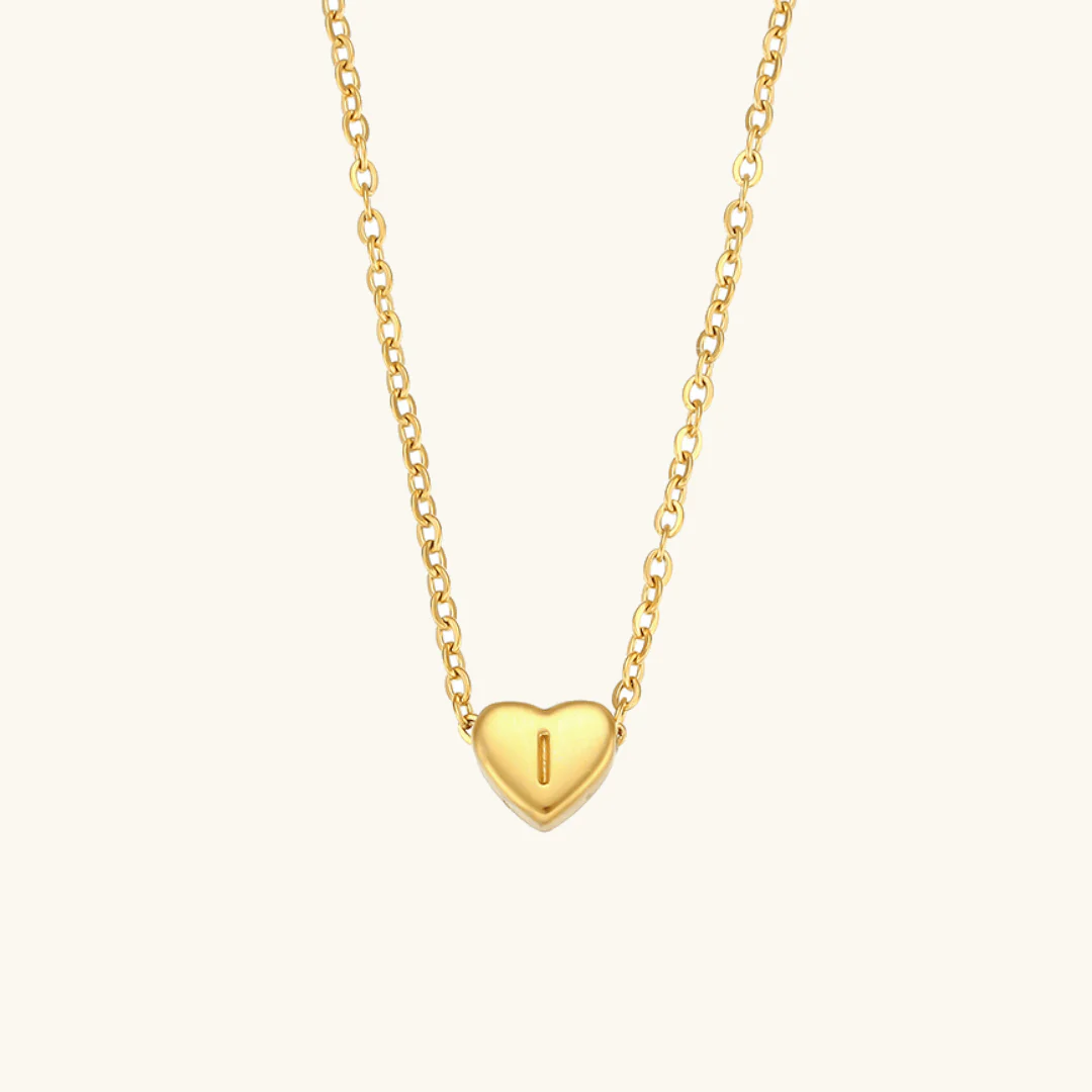 Heart Initial Gold Necklace - Image 14