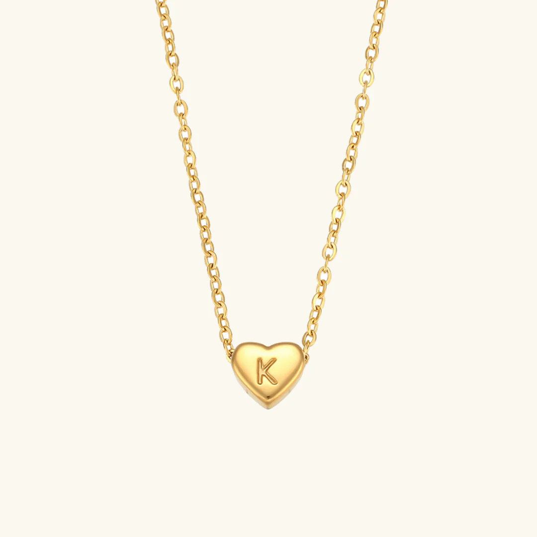 Heart Initial Gold Necklace - Image 16
