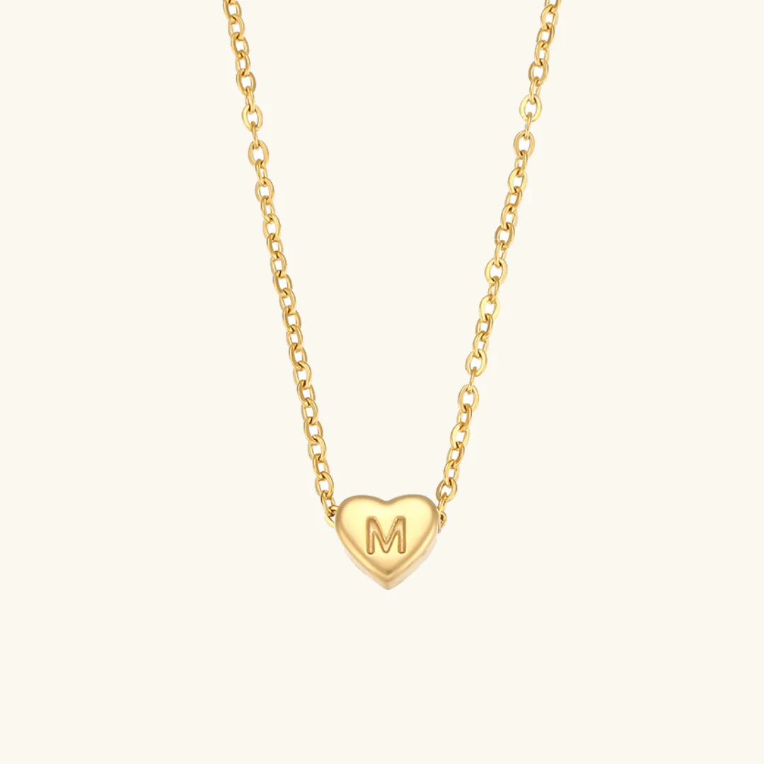 Heart Initial Gold Necklace - Image 18