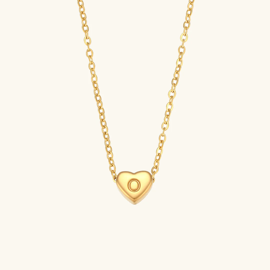 Heart Initial Gold Necklace - Image 20