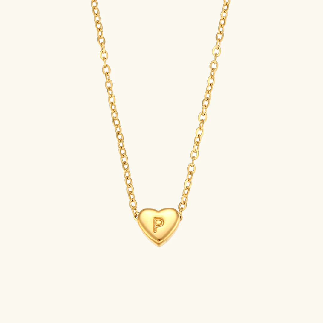 Heart Initial Gold Necklace - Image 21