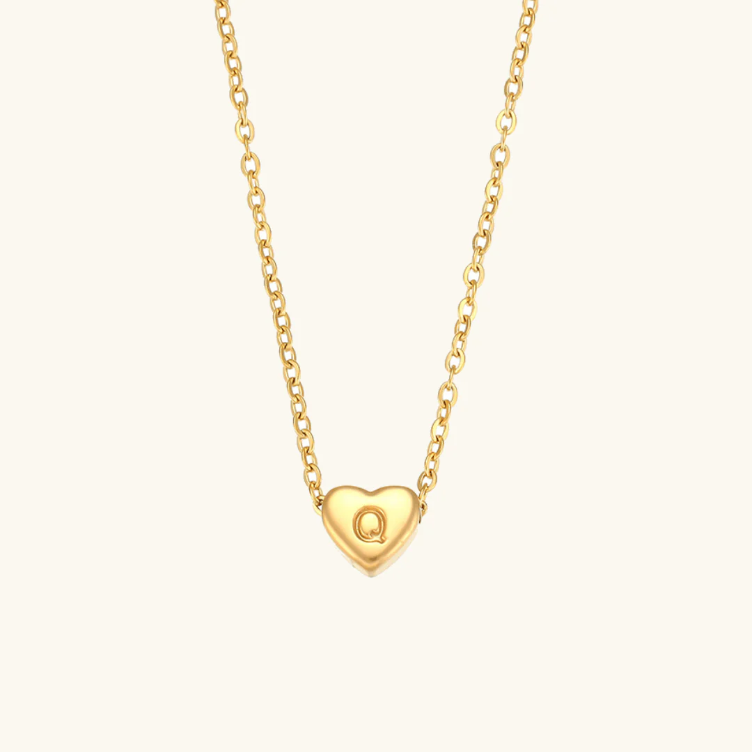 Heart Initial Gold Necklace - Image 22