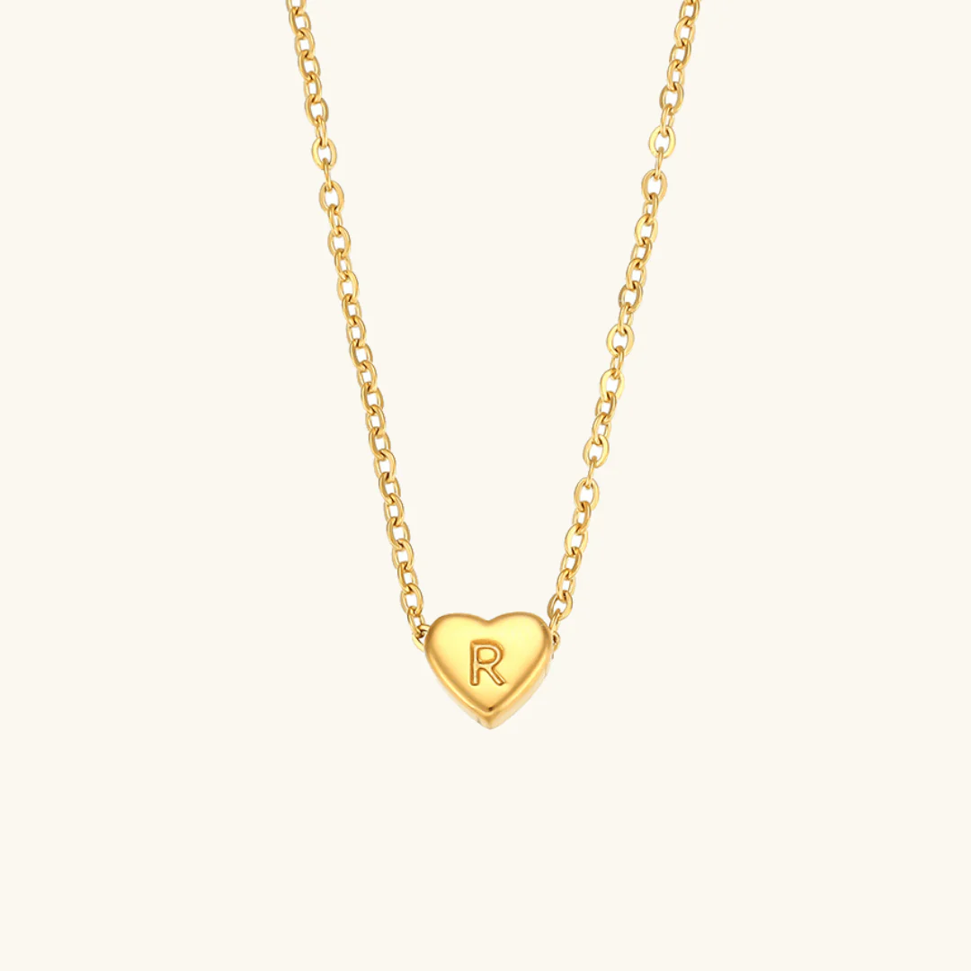 Heart Initial Gold Necklace - Image 23