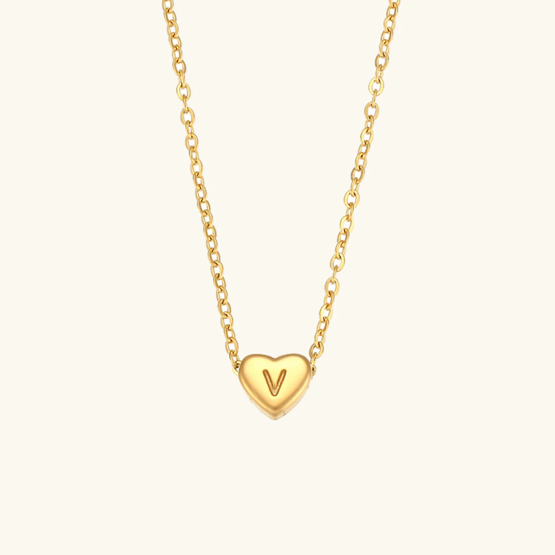 Heart Initial Gold Necklace - Image 27
