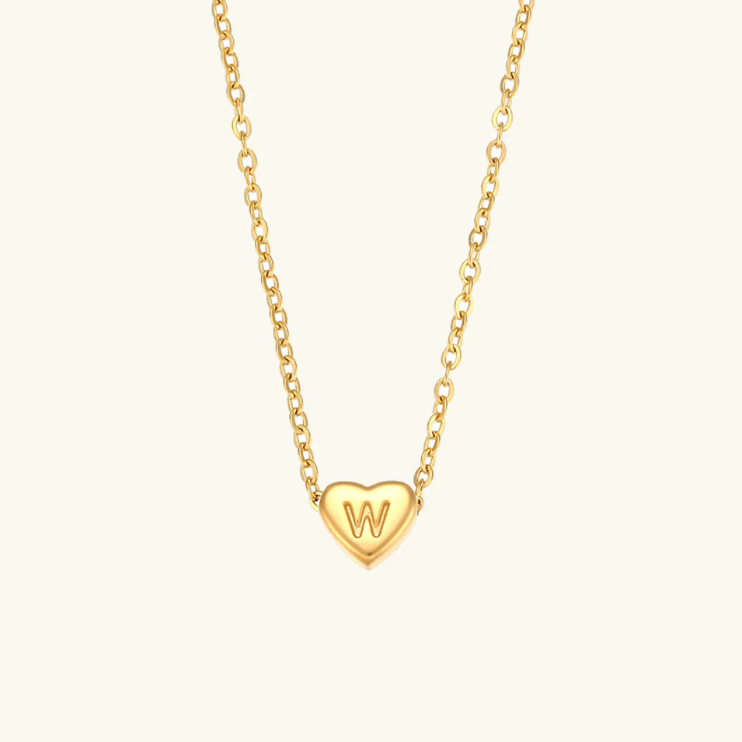 Heart Initial Gold Necklace - Image 28