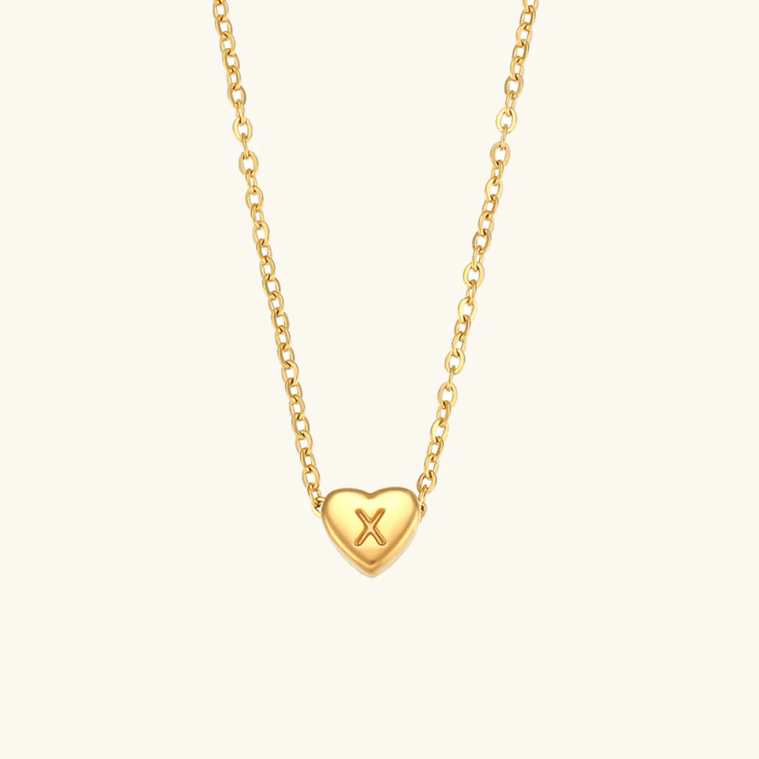 Heart Initial Gold Necklace - Image 29