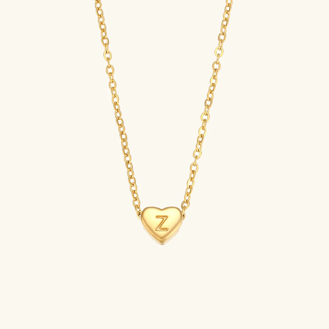 Heart Initial Gold Necklace - Image 31