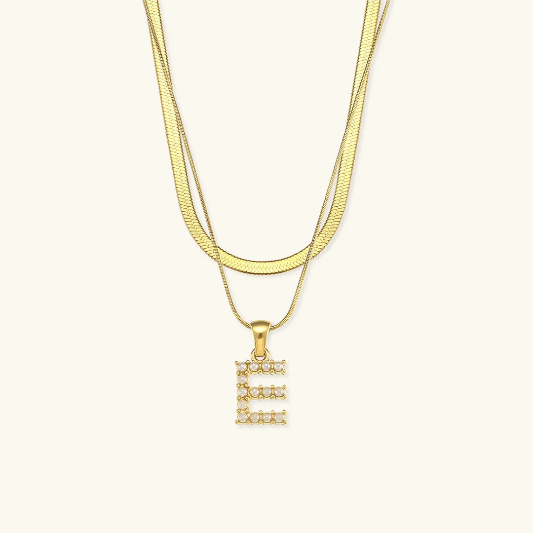 Fiona Layered Gold Initial Letter Necklace - Image 10