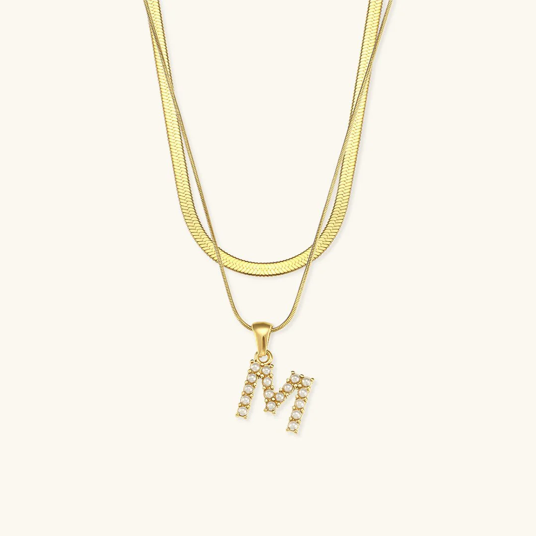 Fiona Layered Gold Initial Letter Necklace - Image 18