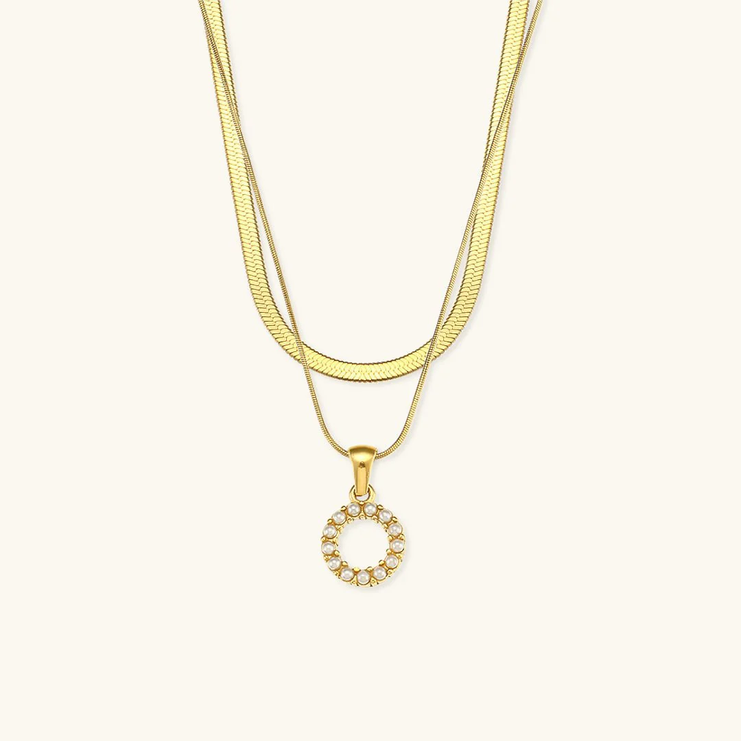 Fiona Layered Gold Initial Letter Necklace - Image 20