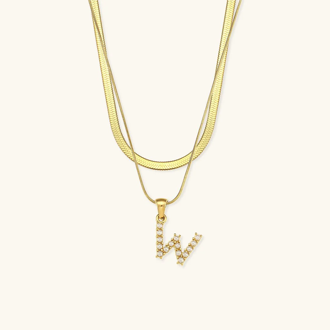 Fiona Layered Gold Initial Letter Necklace - Image 28