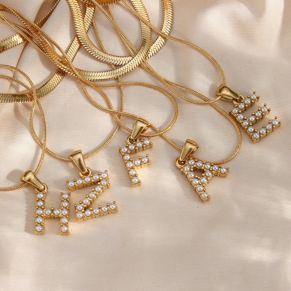 Fiona Layered Gold Initial Letter Necklace - Image 4