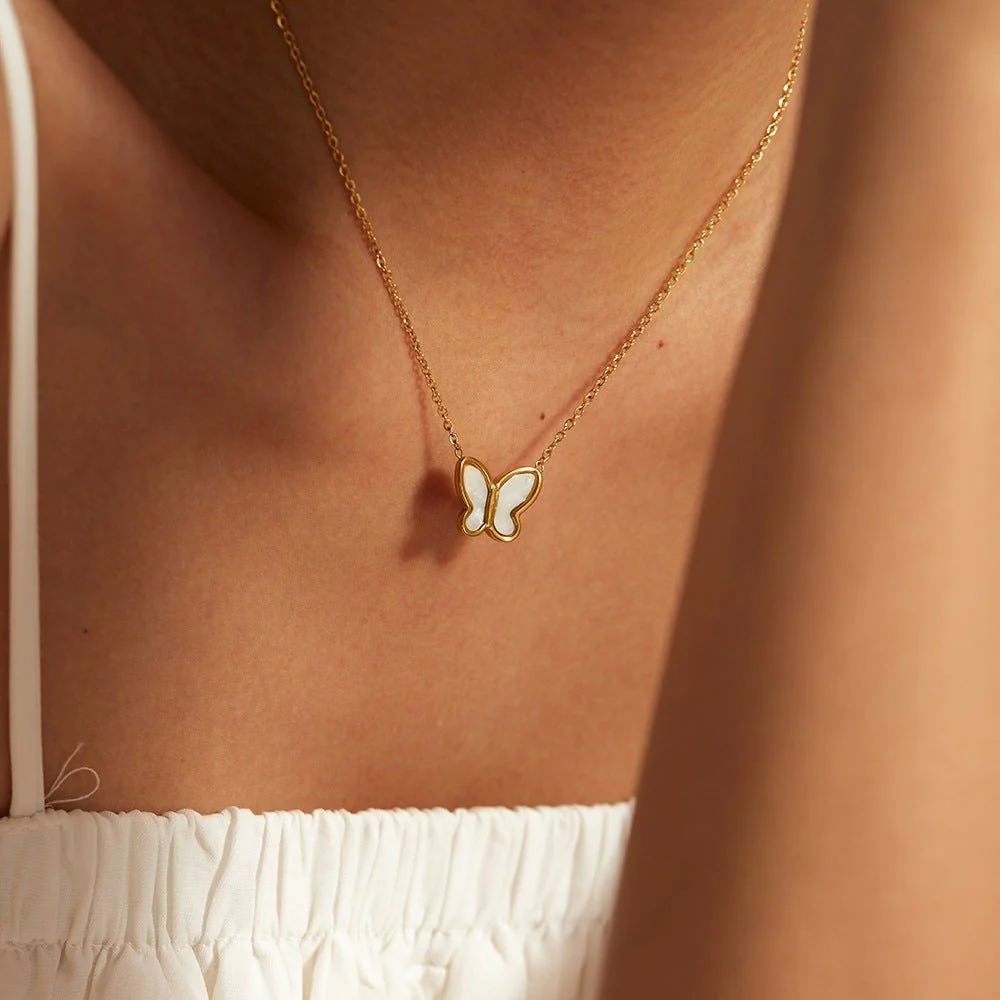 Flutterby Mother of Pearl Necklace - Image 3