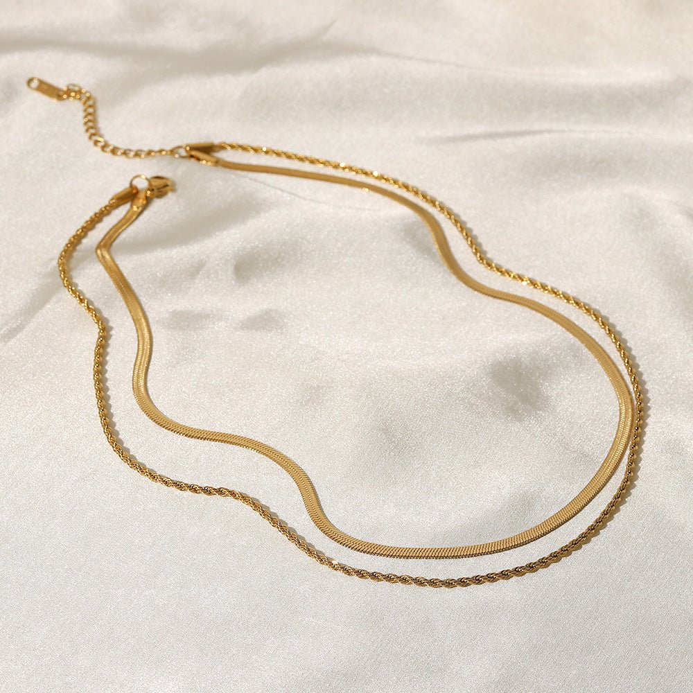 Hailey Layered Gold Chain Necklace - Image 5