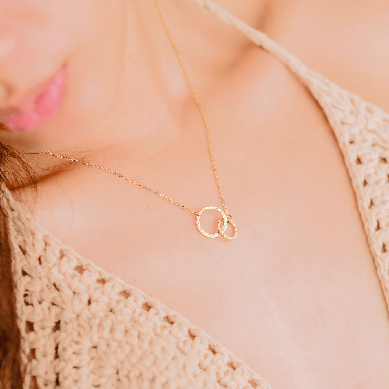 Isabelle Gold Hoop Necklace - Image 5