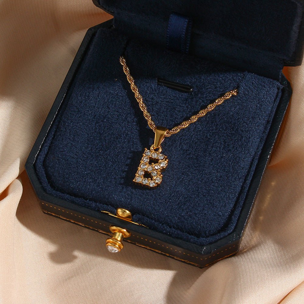 Maeve Letter Initial Diamond Necklace - Image 2