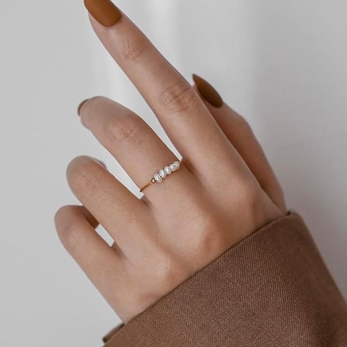 Magnolia Freshwater Pearl Gold Ring - Image 2