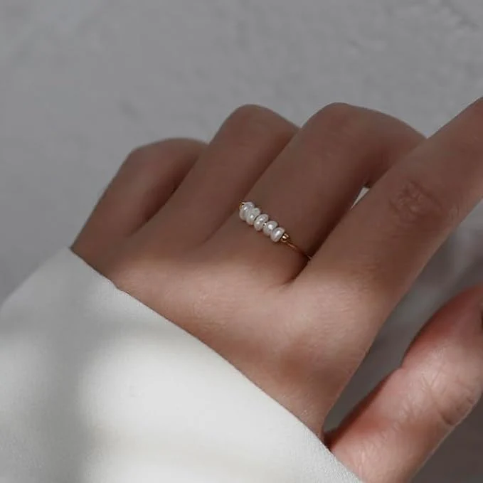 Magnolia Freshwater Pearl Gold Ring - Image 5