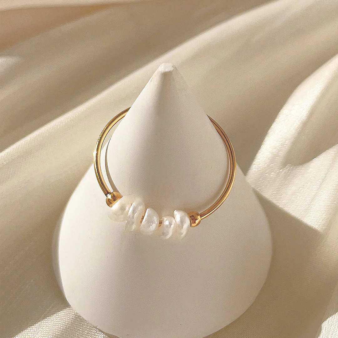 Magnolia Freshwater Pearl Gold Ring - Image 6