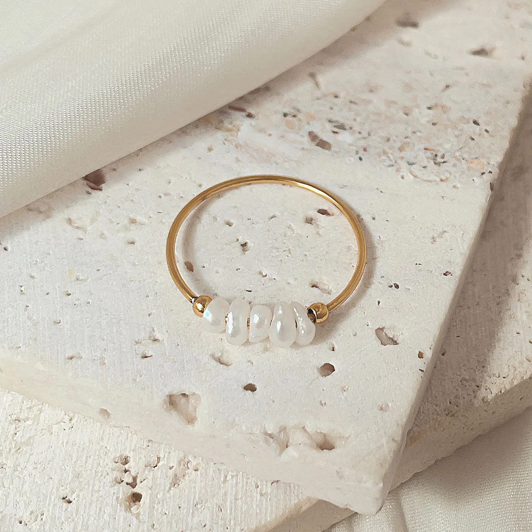 Magnolia Freshwater Pearl Gold Ring - Image 7