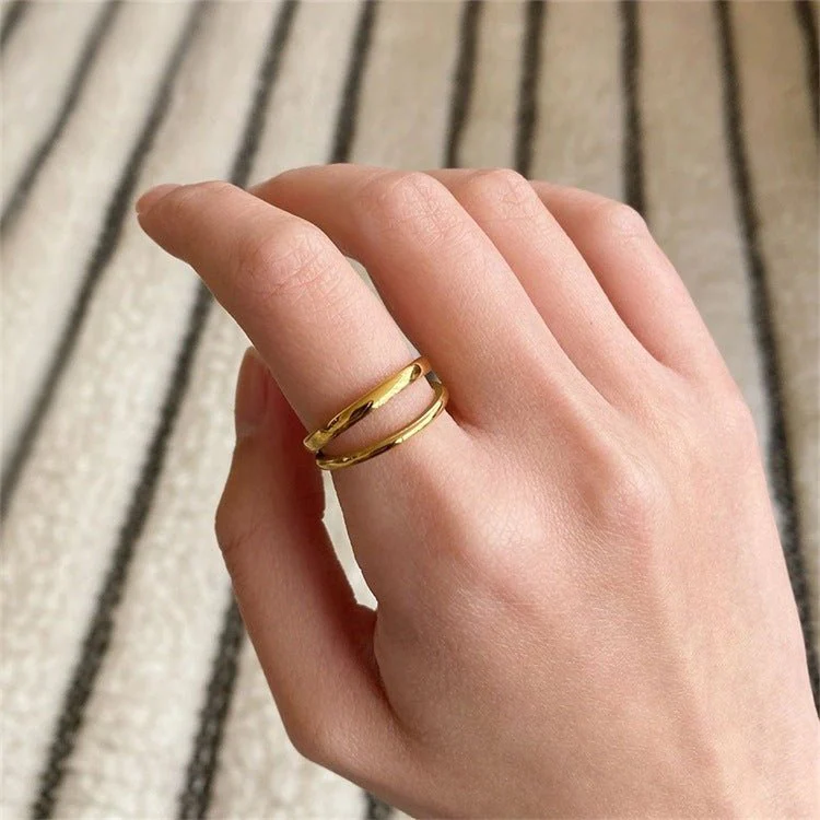 Olivia Layered Gold Ring - Image 2