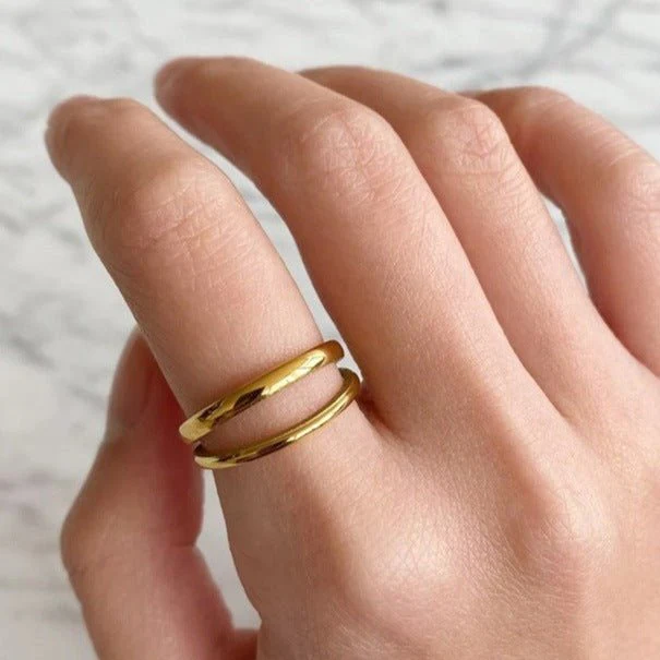 Olivia Layered Gold Ring - Image 4