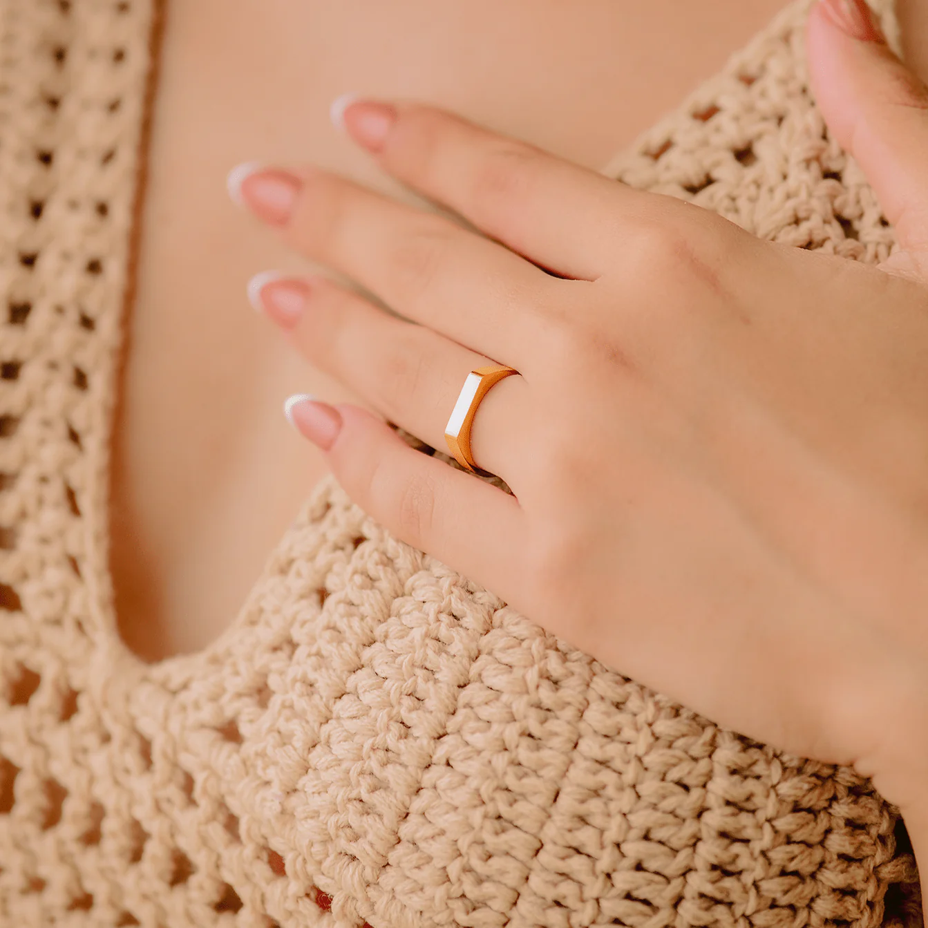 Sasha Geometric Gold Ring - Image 8
