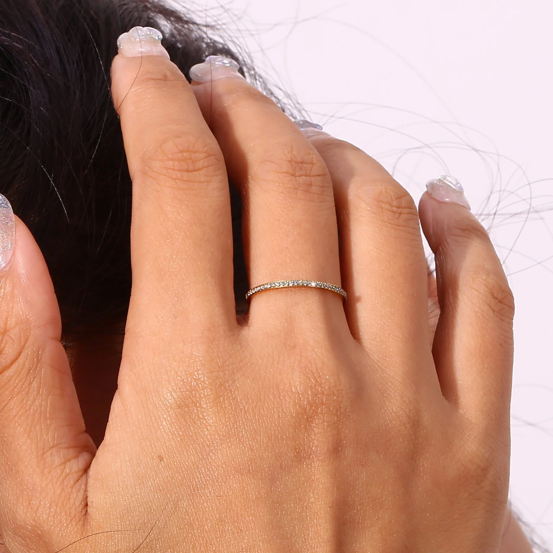 Zarra Paved Gold Ring - Image 4