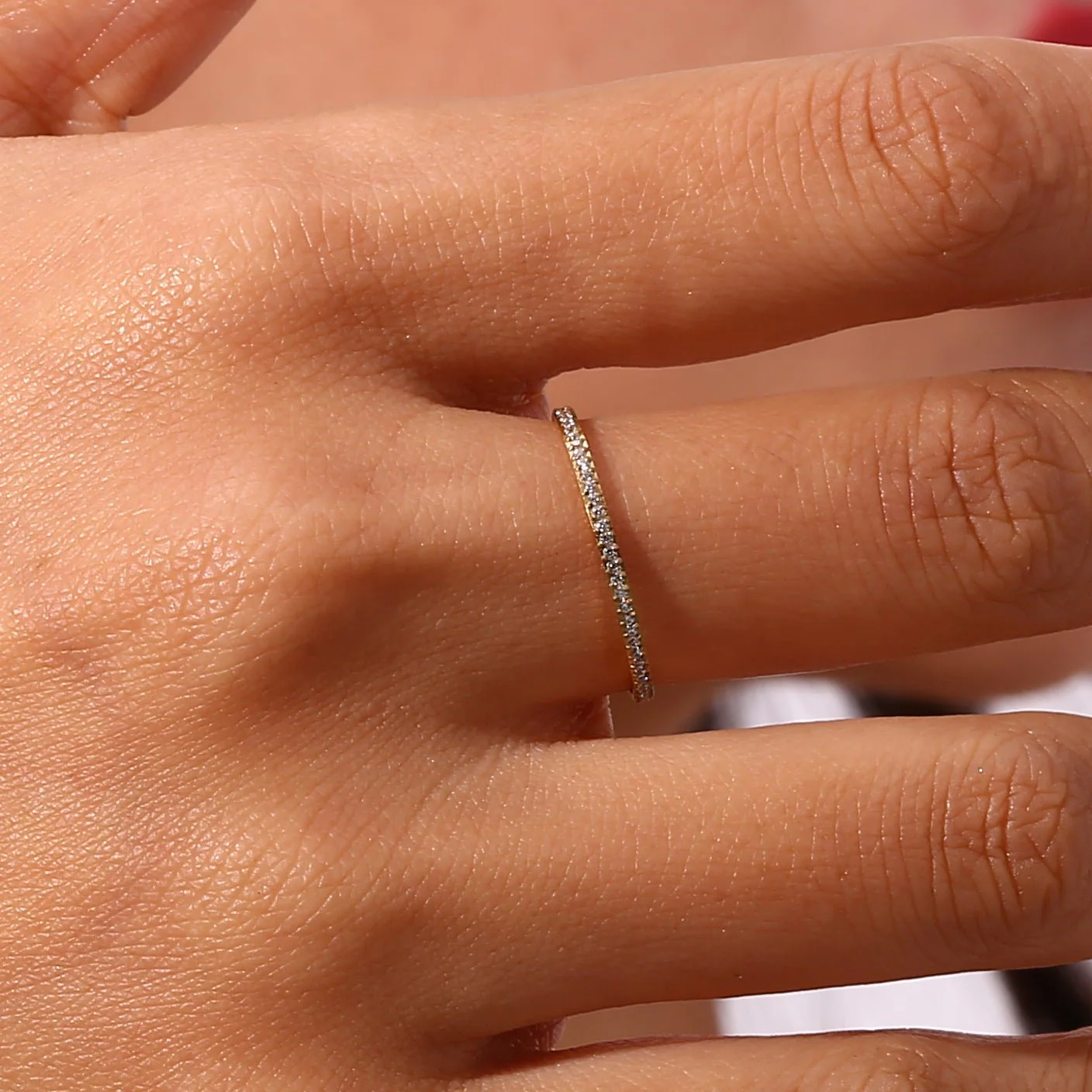 Zarra Paved Gold Ring - Image 5